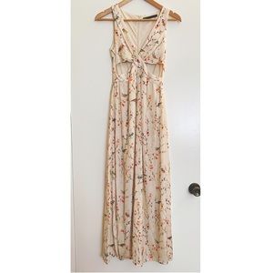 Trafaluc Zara Floral Maxi, Beige /Cream, USA/EUR 5